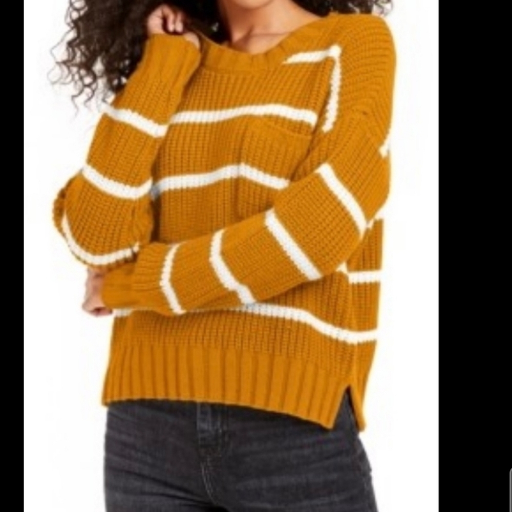 mustard striped sweater